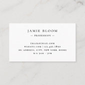 プロフェッショナルモダンシンプルモノグラムプレーンホワイト 名刺 (裏面)