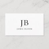 プロフェッショナルモダンシンプルモノグラムプレーンホワイト 名刺 (正面)