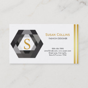 プロフェッショナルモダンシンプル平野ロゴ六角 名刺