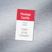 プロフェッショナルモダンシンプル平青レッドホワイト マグネット名刺 (インサイチュ)