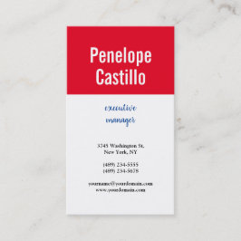 プロフェッショナルモダンシンプル平青レッドホワイト 名刺