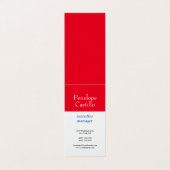 プロフェッショナルモダンシンプル平青レッドホワイト 名刺 (外部フラット)