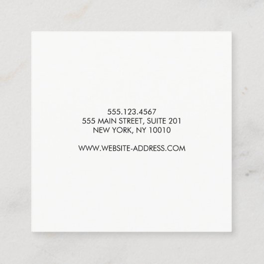プロフェッショナルモダンシンプル白黒スクエア スクエア名刺 (裏面)