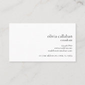 プロフェッショナルモダンシンプル白黒ミニマル 名刺 (裏面)