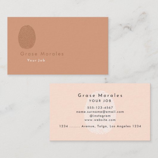 プロフェッショナルモダンシンプル軽銅ミニマリスト 名刺 (正面/裏面)