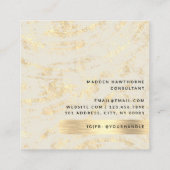 プロフェッショナルモダンシンプル金ゴールドブラシ付き金属箔 スクエア名刺 (裏面)