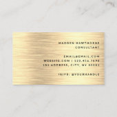 プロフェッショナルモダンシンプル金ゴールドブラシ付き金属箔 名刺 (裏面)