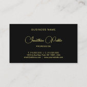 プロフェッショナルモダンスエレガントクリプト名ブラック金ゴールド 名刺 (裏面)