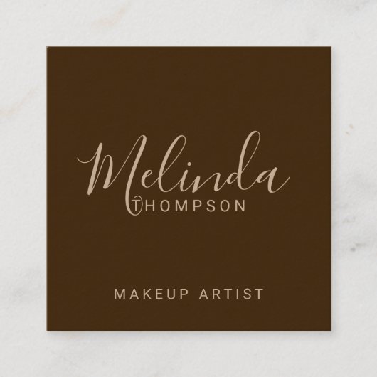プロフェッショナルモダンスクリプトクラフト紙 スクエア名刺 (正面)