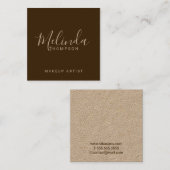 プロフェッショナルモダンスクリプトクラフト紙 スクエア名刺 (正面/裏面)