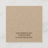 プロフェッショナルモダンスクリプトクラフト紙 スクエア名刺 (裏面)