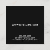 プロフェッショナルモダンスクリプトブラック スクエア名刺 (裏面)