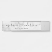 プロフェッショナルモダンスクリプト白大理石 サインプレート (正面)