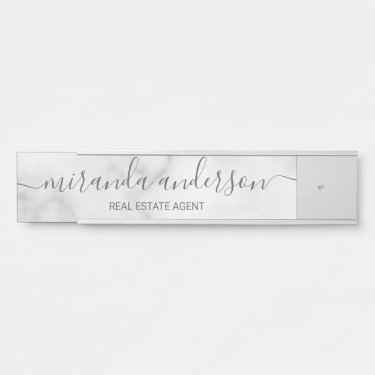 プロフェッショナルモダンスクリプト白大理石 サインプレート (正面)