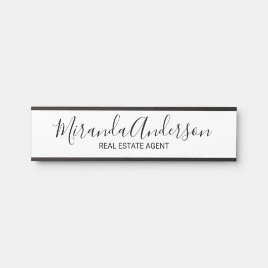 プロフェッショナルモダンスクリプト白黒 サインプレート (正面)