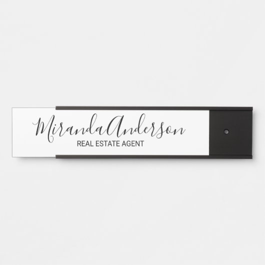 プロフェッショナルモダンスクリプト白黒 サインプレート (正面)