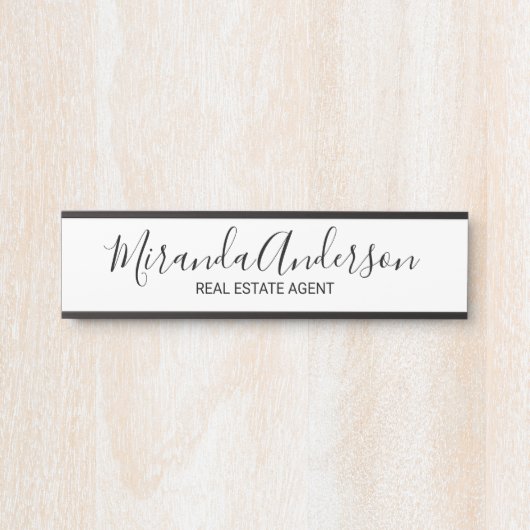 プロフェッショナルモダンスクリプト白黒 サインプレート (正面)