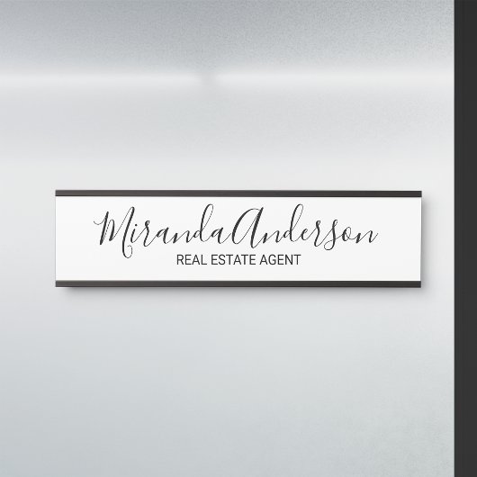 プロフェッショナルモダンスクリプト白黒 サインプレート