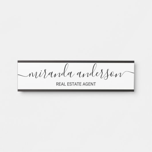 プロフェッショナルモダンスクリプト白黒 サインプレート (正面)