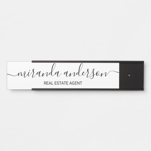 プロフェッショナルモダンスクリプト白黒 サインプレート (正面)
