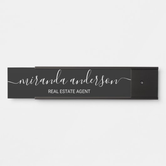 プロフェッショナルモダンスクリプト白黒 サインプレート (正面)
