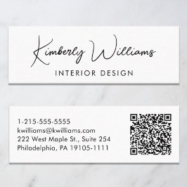 プロフェッショナルモダンスクリプトQRコード スキニー名刺