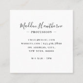 プロフェッショナルモダンスシンプルクリプトモノグラムイニシャル スクエア名刺 (裏面)