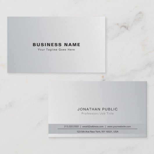 プロフェッショナルモダンスタイリッシュシルバーグレ企業のイ 名刺 (正面/裏面)