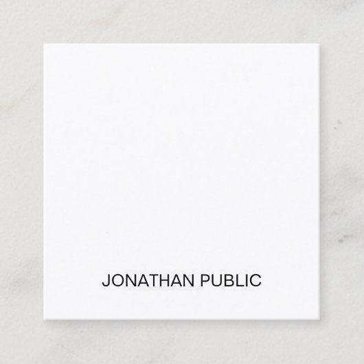 プロフェッショナルモダンスタイリッシュテンプレートラグジュアリー スクエア名刺 (正面)