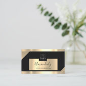 プロフェッショナルモダンスタジオメイクアップロゴ金ゴールド 名刺 (スタンド正面)