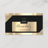 プロフェッショナルモダンスタジオメイクアップロゴ金ゴールド 名刺 (正面)