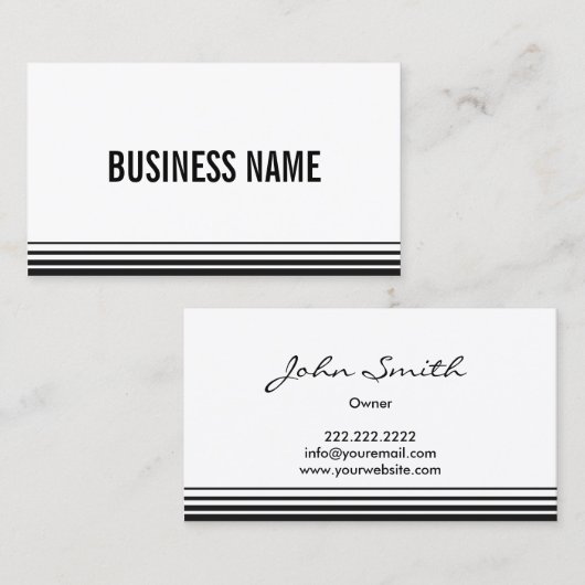 プロフェッショナルモダンストライプはっきりした名刺 名刺 (正面/裏面)