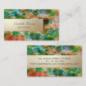 プロフェッショナルモダンストライプ、水彩スプラッシュ 名刺 (正面/裏面)