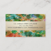 プロフェッショナルモダンストライプ、水彩スプラッシュ 名刺 (裏面)