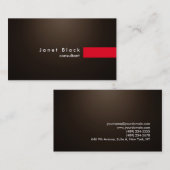 プロフェッショナルモダンセピアレッドストライプコンサタン 名刺 (正面/裏面)