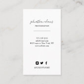 プロフェッショナルモダンソーシャルメディア写真 名刺 (裏面)