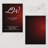 プロフェッショナルモダンダークレッドタイルモノグラム 名刺 (正面/裏面)