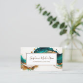 プロフェッショナルモダンティール（緑がかった色）金ゴールド抽象芸術 名刺 (スタンド正面)