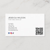 プロフェッショナルモダンテラコッタQRコードモノグラム 名刺 (裏面)