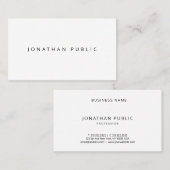 プロフェッショナルモダンテンプレートエレガントホワイトラグジュアリー 名刺 (正面/裏面)