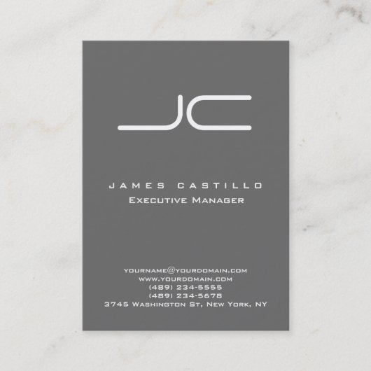 プロフェッショナルモダンディムグレーモノグラム 名刺 (正面)