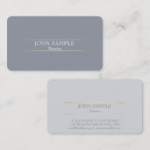 プロフェッショナルモダンデザイングレイ金ゴールドエレガント 名刺 (正面/裏面)