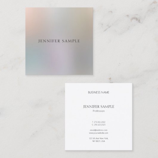 プロフェッショナルモダンデザインシンプルラグジュアリーシック スクエア名刺 (正面/裏面)