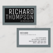 プロフェッショナルモダンデザイン(灰色縁ど) 名刺 (正面/裏面)