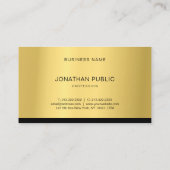 プロフェッショナルモダントレンディーエレガント金ゴールドテンプレート 名刺 (裏面)