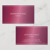 プロフェッショナルモダントレンディーグラマラープレインラグジュアリー 名刺 (正面/裏面)