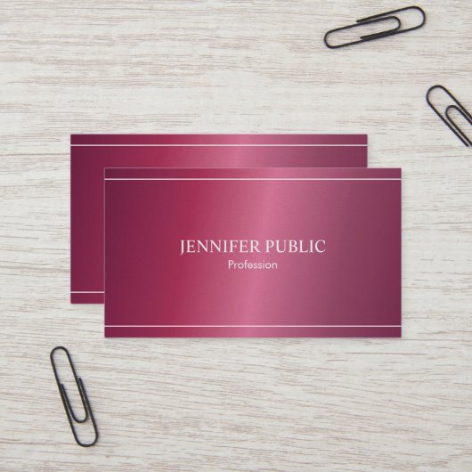 プロフェッショナルモダントレンディーグラマラープレインラグジュアリー 名刺 (正面/裏面インサイチュ)