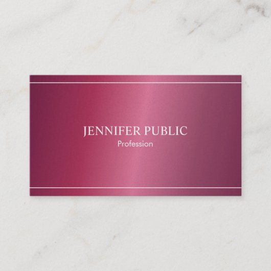 プロフェッショナルモダントレンディーグラマラープレインラグジュアリー 名刺 (正面)