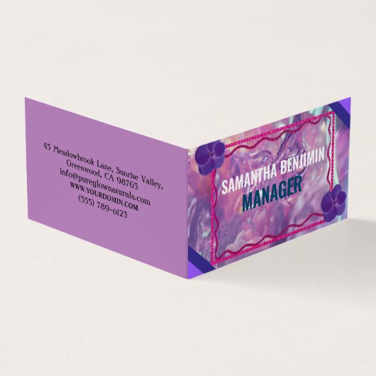 プロフェッショナルモダントレンディーパープルピンクスタイリッシュク 名刺 (外部)