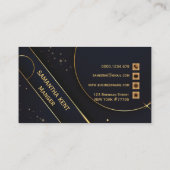 プロフェッショナルモダンネイビー&金ゴールド名刺 名刺 (裏面)